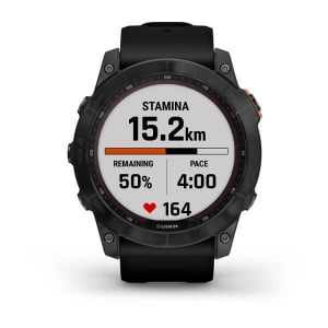 Garmin Fenix 7X Solar okosóra Palaszürke, fekete színű szilikon szíjjal (010-02541-01)