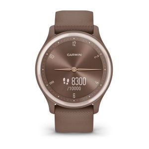 Garmin vívomove Sport kakaó szilikon szíjjal barackarany órakerettel (010-02566-02)