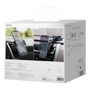 Baseus Easy Control Clamp autós telefontartó szellőzőrácsra/műszerfalra fekete (SUYK000001)