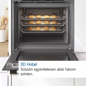 Bosch HRA534EB0 beépíthető sütő gőz funkcióval fekete