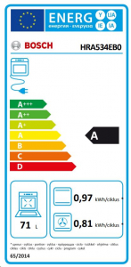Bosch HRA534EB0 beépíthető sütő gőz funkcióval fekete