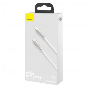 Baseus Cafule USB-C töltőkábel, 100 W, 1m, fehér (CATJK-C02)