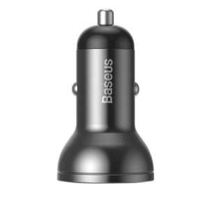 Baseus autós töltő kijelzővel 2xUSB-A szürke (CCBX-0G)