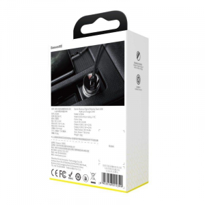 Baseus autós töltő kijelzővel 2xUSB-A szürke (CCBX-0G)