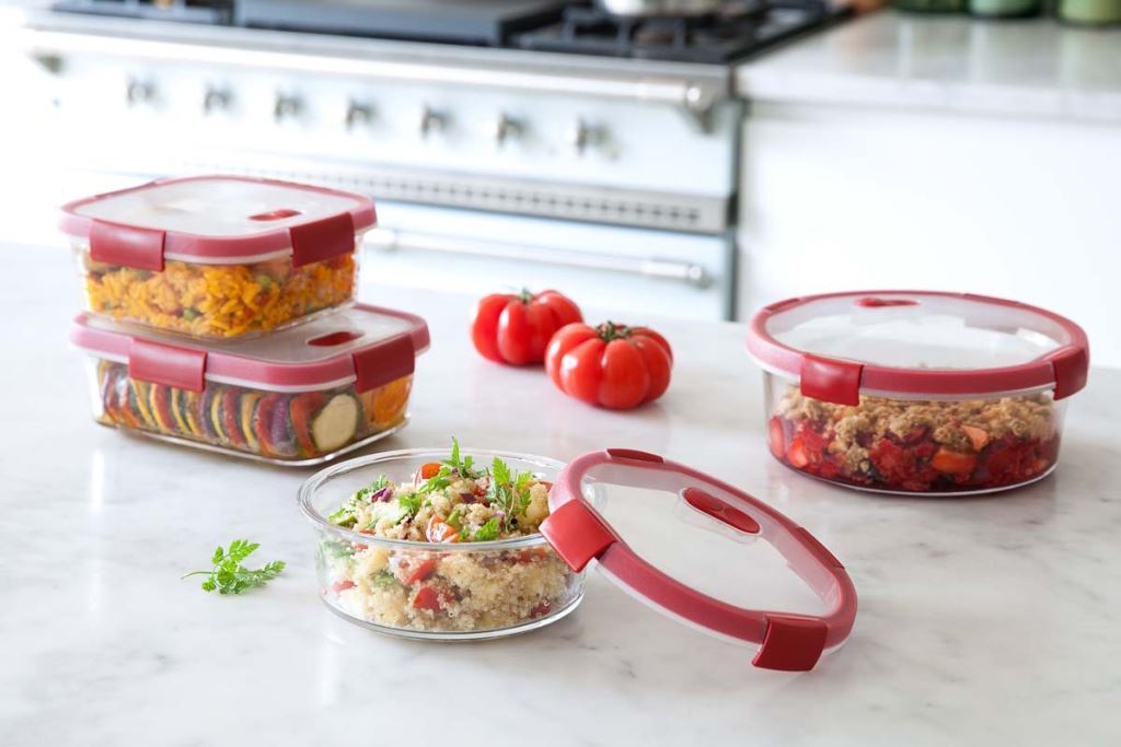Curver Smart Cook üveg ételtartó kerek 1,2l piros (235708)