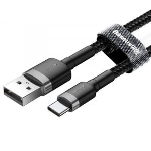 Baseus Cafule USB-A - USB-C töltőkábel 1m szürke-fekete (CATKLF-BG1)