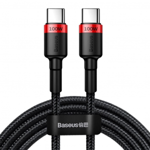 Baseus Cafule USB-C - USB-C 100W kábel 2m piros-fekete (CATKLF-AL91)
