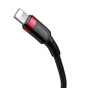 Baseus Cafule USB-C–Lightning PD kábel, 18W, 1m, fekete-piros (CATLKLF-91)