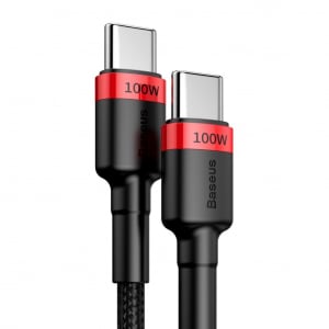 Baseus Cafule USB-C - USB-C 100W kábel 2m piros-fekete (CATKLF-AL91)
