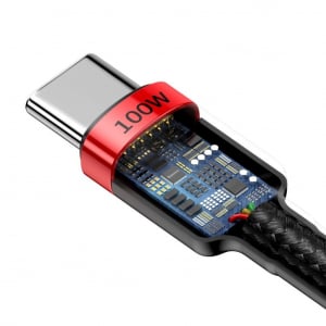 Baseus Cafule USB-C - USB-C 100W kábel 2m piros-fekete (CATKLF-AL91)