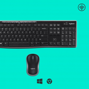 Logitech Wireless Desktop MK270 vezeték nélküli billentyűzet német + egér (920-004511)