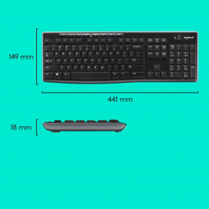 Logitech Wireless Desktop MK270 vezeték nélküli billentyűzet német + egér (920-004511)