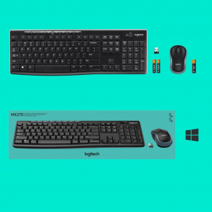 Logitech Wireless Desktop MK270 vezeték nélküli billentyűzet német + egér (920-004511)