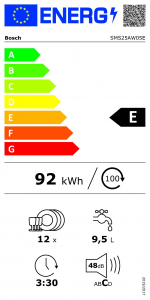 Bosch SMS25AW05E szabadonálló mosogatógép fehér