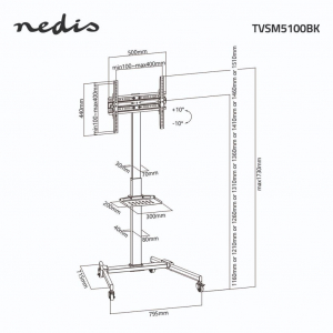 Nedis TV állvány 32-55" max 35 kg (TVSM5100BK)