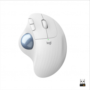 Logitech ERGO M575 vezeték nélküli ergonomikus hanyattegér fehéres (910-005870)