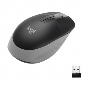 Logitech M190 teljes méretű vezeték nélküli optikai egér sötétszürke-fekete (910-005905)