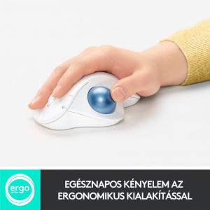 Logitech ERGO M575 vezeték nélküli ergonomikus hanyattegér fehéres (910-005870)