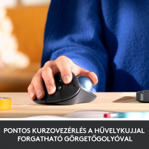 Logitech ERGO M575 vezeték nélküli ergonomikus hanyattegér fehéres (910-005870)