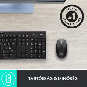 Logitech M190 teljes méretű vezeték nélküli optikai egér sötétszürke-fekete (910-005905)