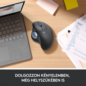 Logitech ERGO M575 vezeték nélküli ergonomikus hanyattegér fehéres (910-005870)