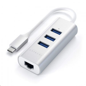 Satechi Aluminium TYPE-C Hub (3x USB 3.0,Ethernet) ezüst (ST-TC2N1USB31AS)