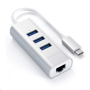 Satechi Aluminium TYPE-C Hub (3x USB 3.0,Ethernet) ezüst (ST-TC2N1USB31AS)