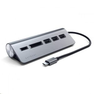 Satechi Aluminium TYPE-C USB Hub (3x USB 3.0,MicroSD) asztroszürke (ST-TCHCRM)