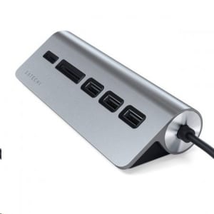 Satechi Aluminium TYPE-C USB Hub (3x USB 3.0,MicroSD) asztroszürke (ST-TCHCRM)