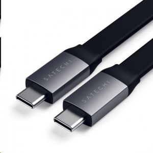 Satechi USB-C -> USB-C Gen 2 0.24m lapos kábel asztroszürke (ST-TCCFC)
