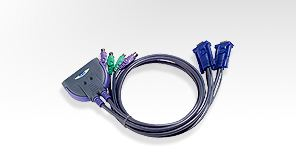 ATEN KVM Switch 2 PC  PS/2+kábel  (CS62S)