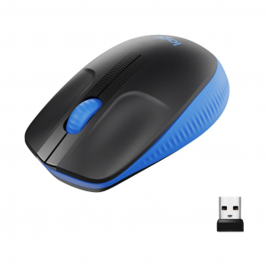 Logitech M190 teljes m&eacute;retű vezet&eacute;k n&eacute;lk&uuml;li optikai eg&eacute;r k&eacute;k-fekete (910-005907)