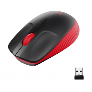 Logitech M190 teljes méretű vezeték nélküli optikai egér piros-fekete (910-005908)