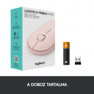 Logitech M350 Pebble vezeték nélküli egér rózsaszín (910-005717)