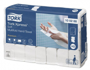 Tork Xpress Soft Multifold hajtogatott kéztörlő, H2 rendszer fehér (100288)