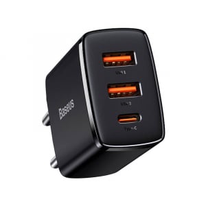 Baseus kompakt gyorstöltő 2xUSB-A / USB-C PD 30W fekete (CCXJ-E01)