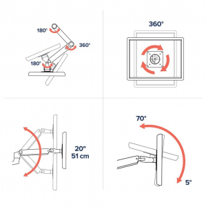 Ergotron LX Sit-Stand asztali monitortartó konzol 42" fekete-ezüst (45-360-026)
