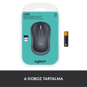 Logitech M185 vezeték nélküli optikai USB egér szürke (910-002238 / 910-002235)