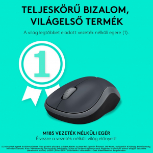 Logitech M185 vezeték nélküli optikai USB egér szürke (910-002238 / 910-002235)