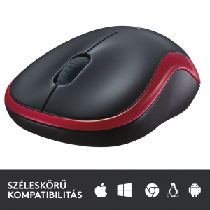 Logitech M185 vezeték nélküli optikai USB egér piros (910-002240 / 910-002237)