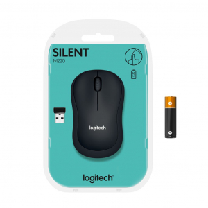 Logitech B220 Silent vezeték nélküli optikai egér fekete (910-004881)