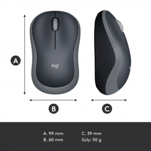 Logitech M185 vezeték nélküli optikai USB egér szürke (910-002238 / 910-002235)