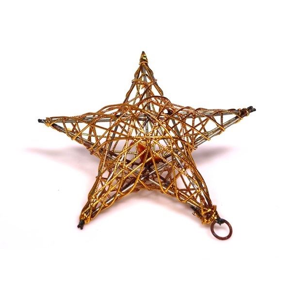 Iris csillag alakú fém dekoráció 15cm, aranyszínű (190-01)