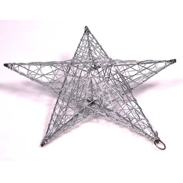 Iris csillag alakú fém dekoráció 20cm, ezüst (190-04)