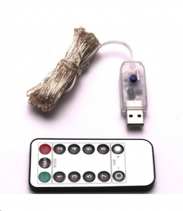 IRIS 8 programos 10m/távirányítós/több színű/100db LED-es/USB-s fénydekoráció  (273-32)