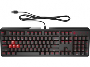 HP OMEN Encoder Cherry MX Red Angol billentyűzet fekete (6YW76AA)