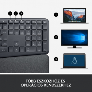 Logitech ERGO K860 vezeték nélküli US billentyűzet (920-010108)