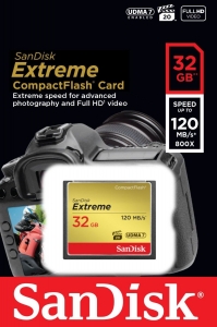 32GB Compact Flash Sandisk Extreme (SDCFXS-032G-X46 / 123851 /124093 )