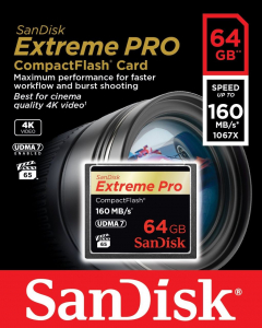 64GB Compact Flash Sandisk Extreme Pro (SDCFXPS-064G-X46 / 123844)