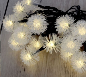 IRIS Zúzmara alakú 3cm/5m/IPX3 szabványos/meleg fehér/20db LED-es/napelemes fénydekoráció  (315-01)